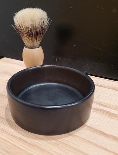 Black Epoxy Shave Soap Bowl and Brush